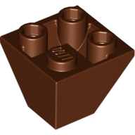Lego kostka (kostička) 2x2 úhel 45° šikmá roh invertovaná, červeno hnědá (4541251, 6037454)